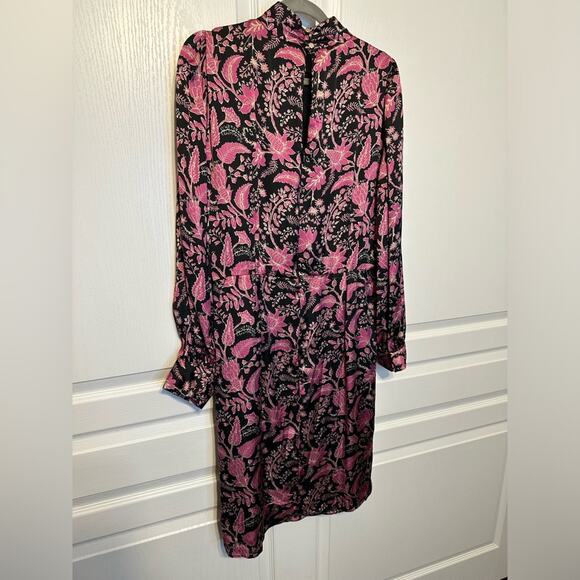 NWT Julia Jordan Pink and Black Floral Long Sleeve Dress sz 14 - Picture 5 of 6